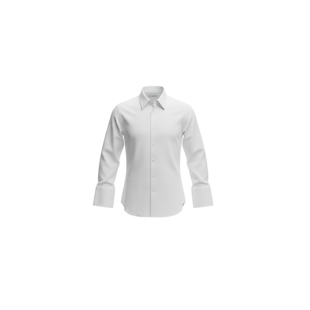 Calvin Klein Dress Shirt Mens 16.5 32/33 White Striped French Cuff Cotton